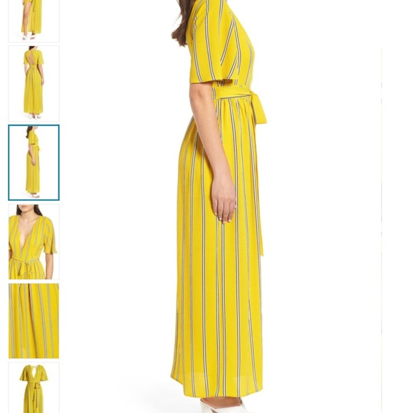 SOCIALITE Striped Wrap Jumpsuit L - Picture 6 of 8